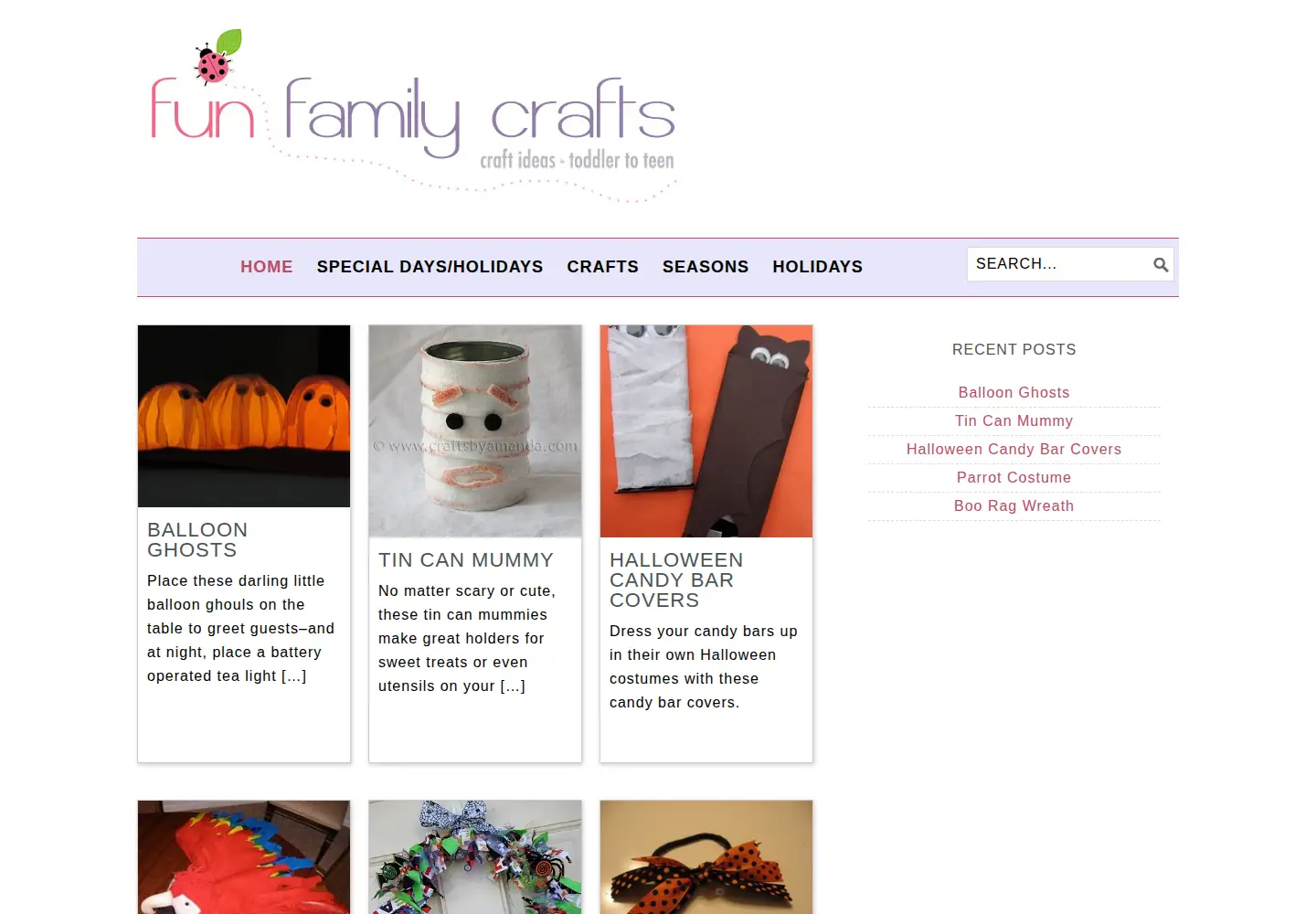 Screenshot of funfamilycrafts.com