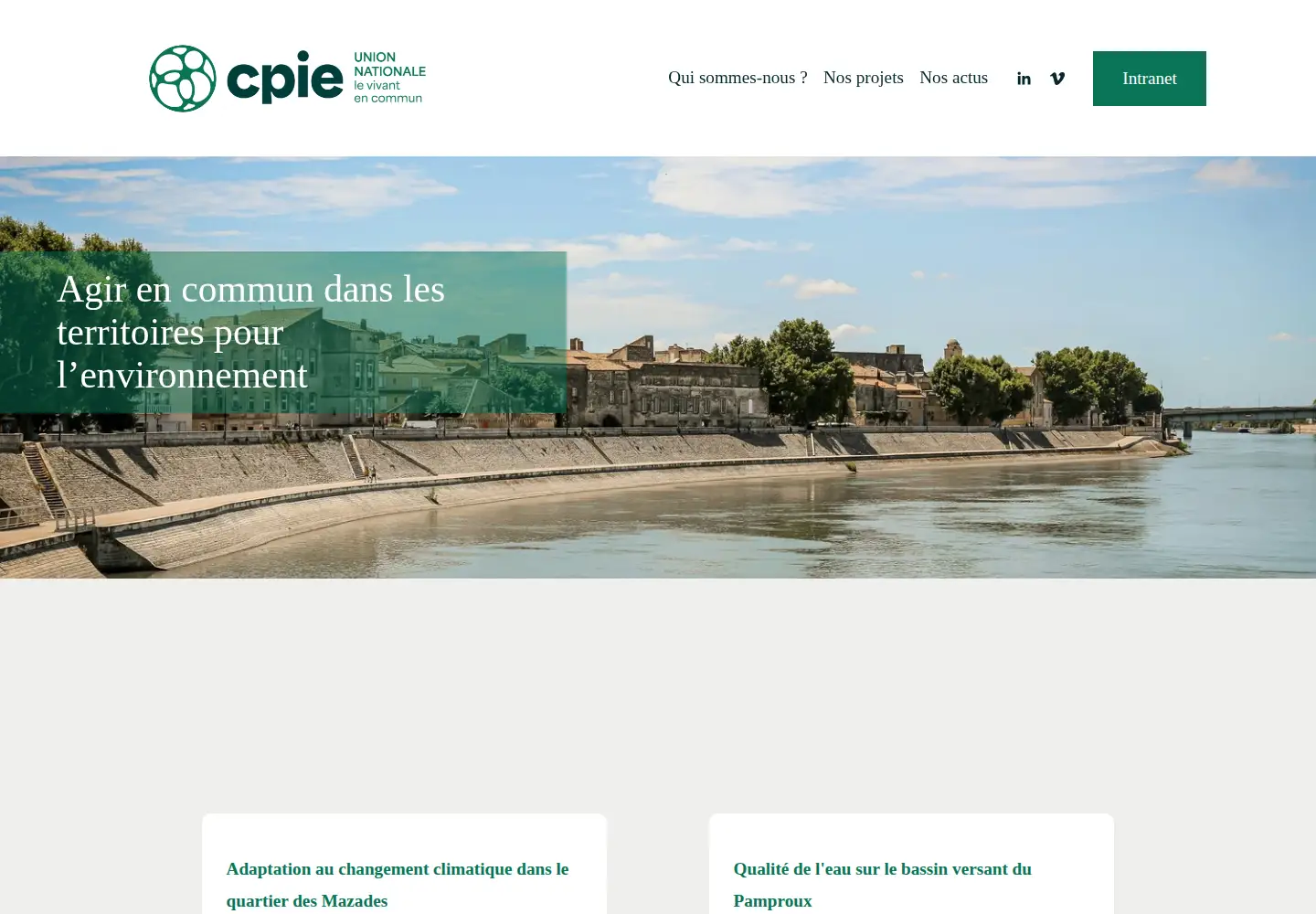 Captured homepage of cpie.fr in the current scan