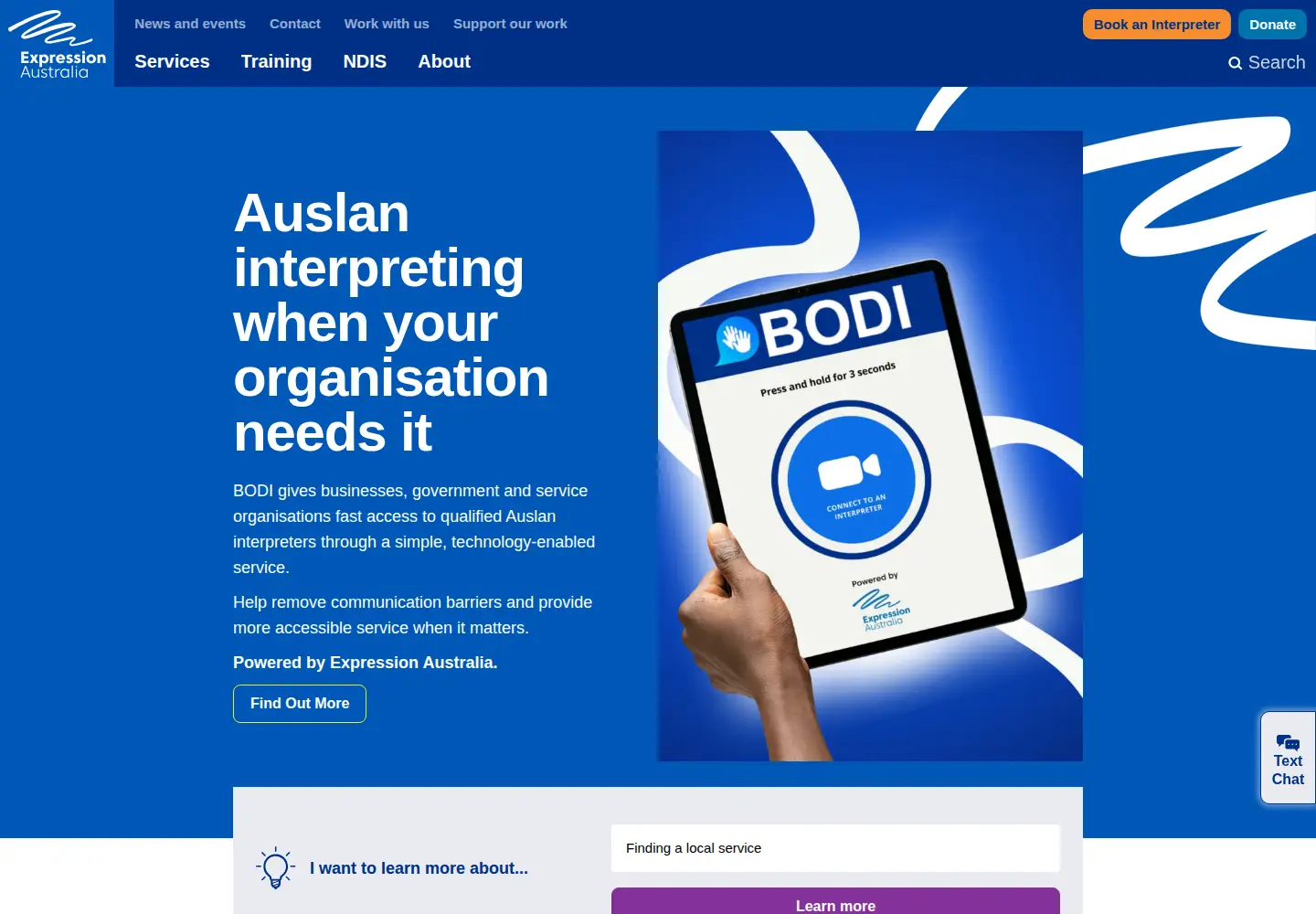 Captured homepage of expression.com.au in the current scan