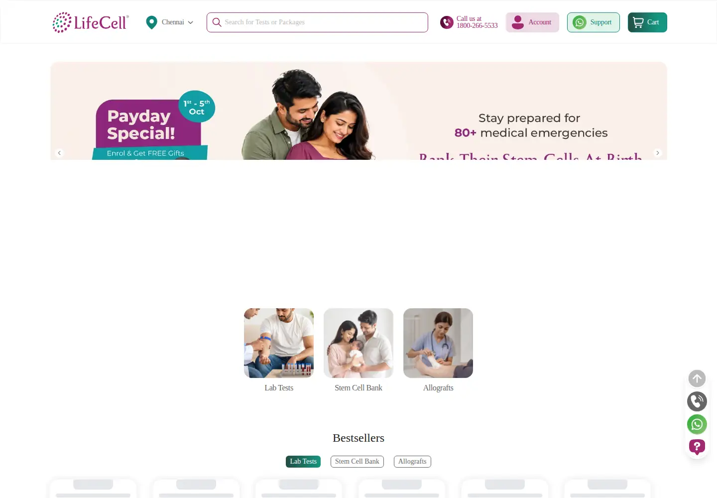 Captured homepage of lifecell.in in the current scan