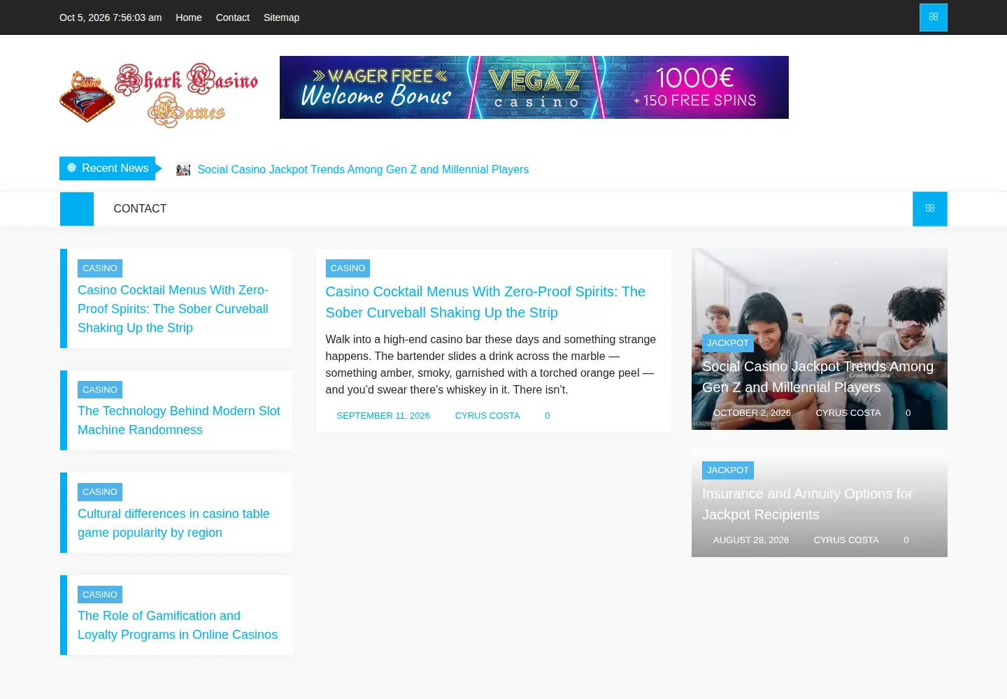 Screenshot of sharkcasinogames.com