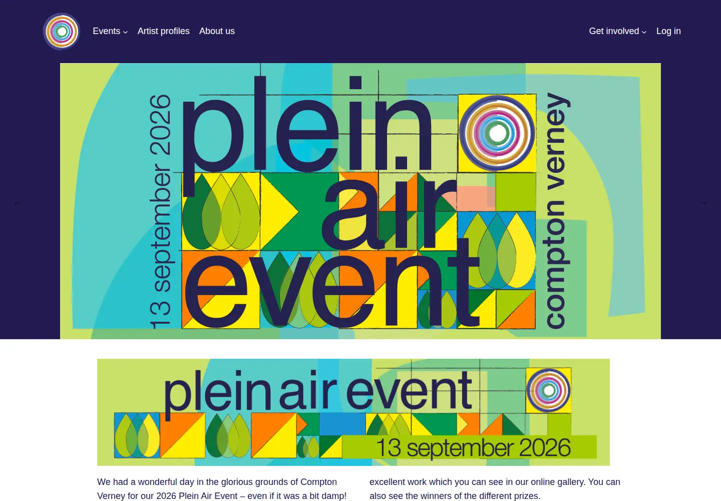 Captured homepage of warwickshireopenstudios.org in the current scan