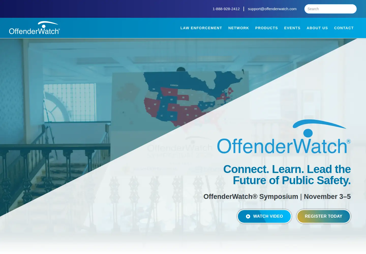 Captured homepage of offenderwatch.com in the current scan