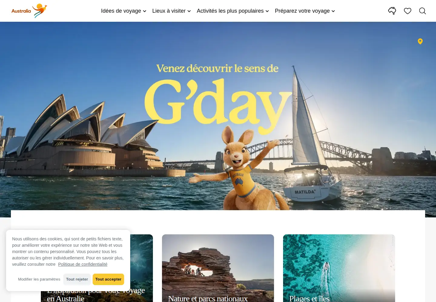 Screenshot of australia.com