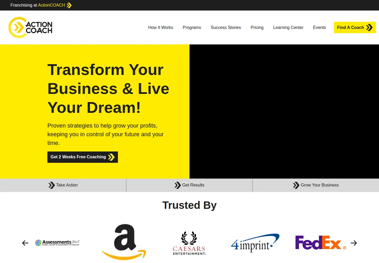 Captured homepage of actioncoach.com in the current scan