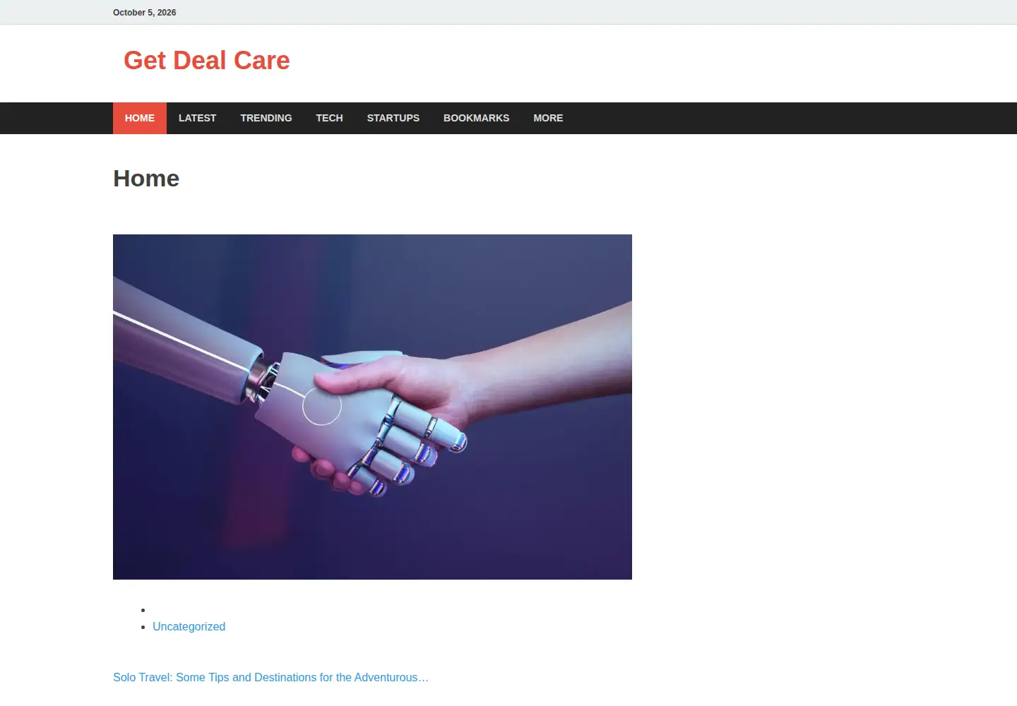 Captured homepage of getdealcare.com in the current scan