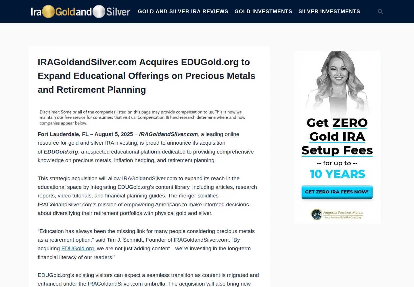 Captured homepage of edugold.org in the current scan