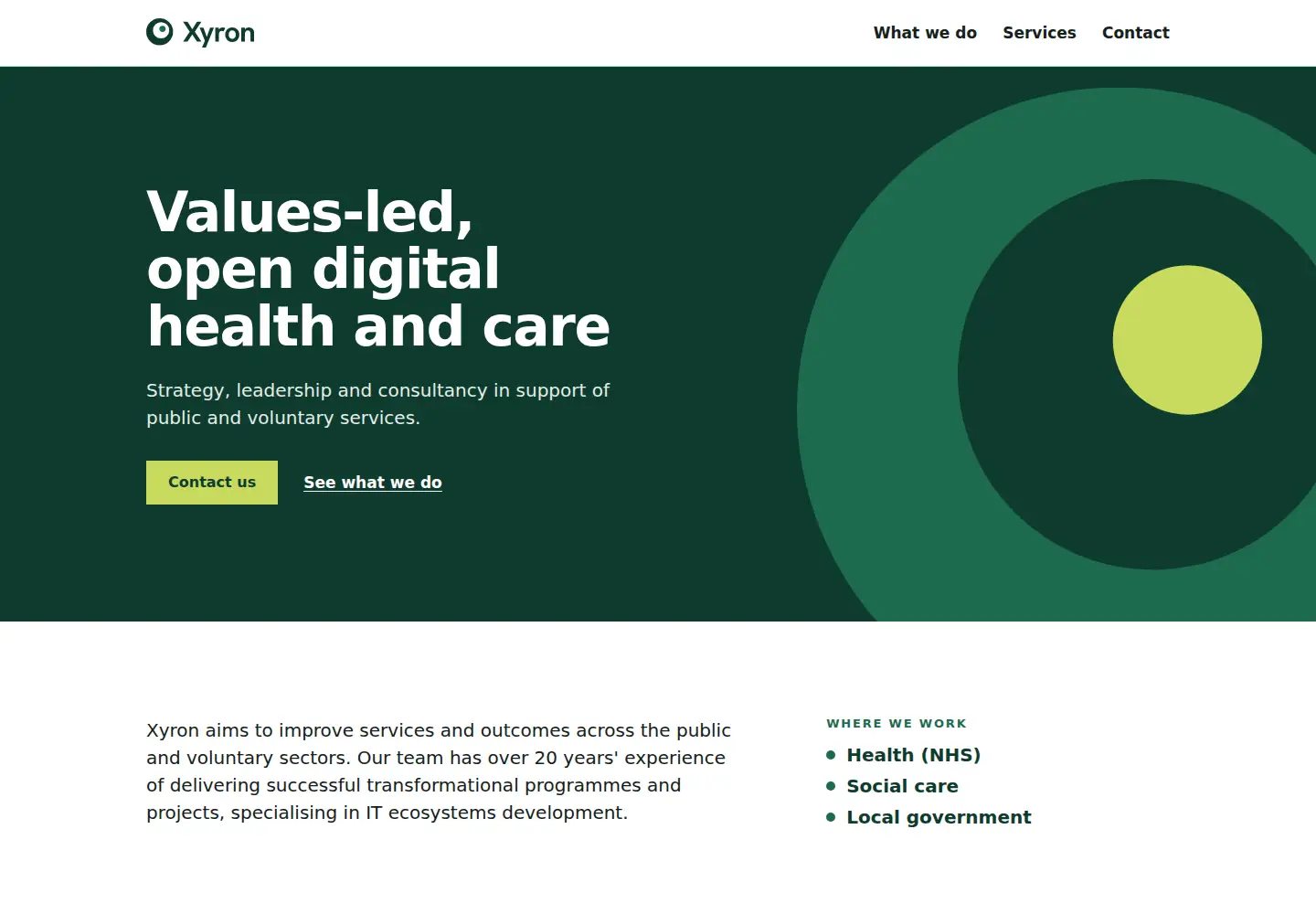 Captured homepage of xyron.io in the current scan
