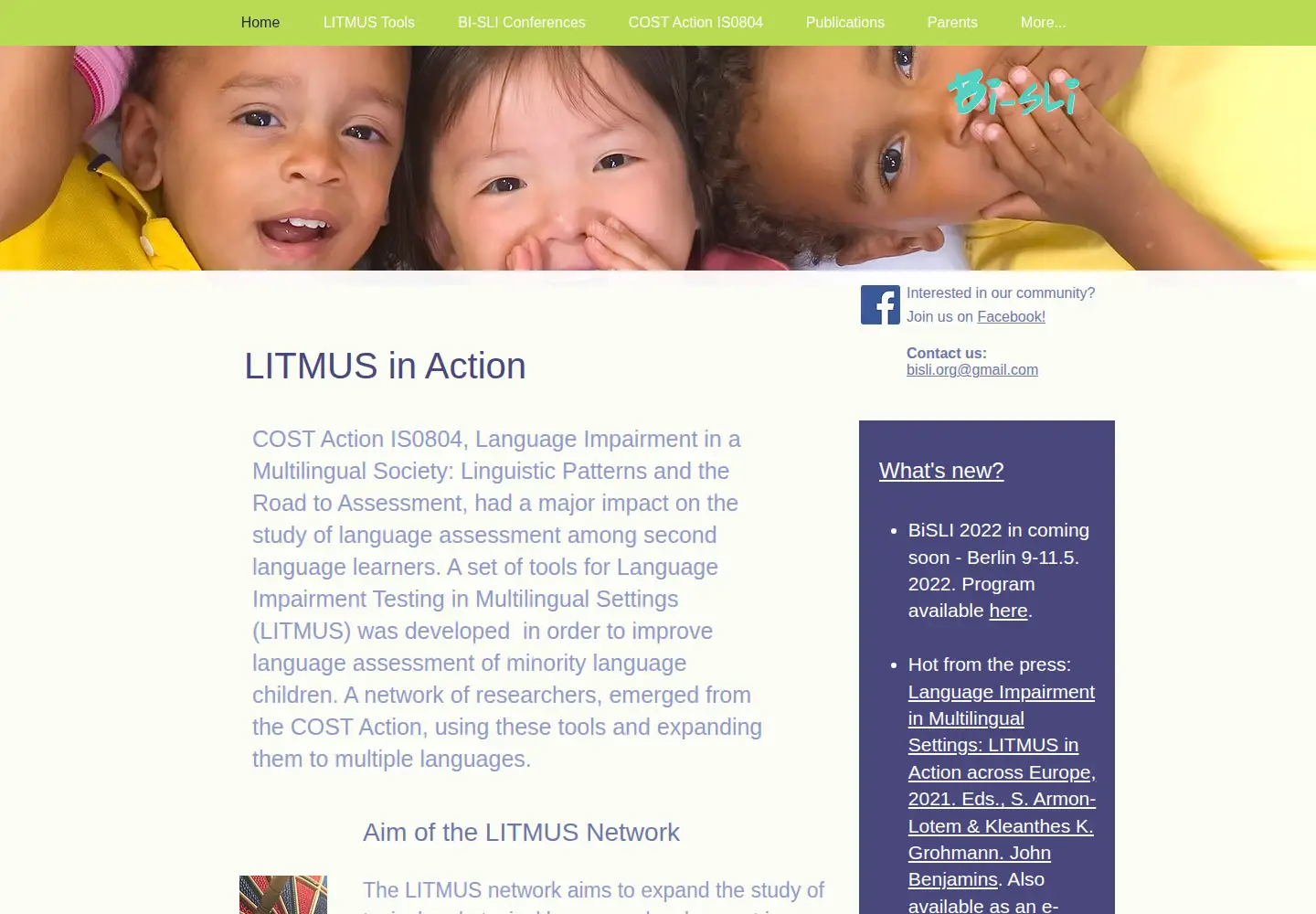 Captured homepage of bi-sli.org in the current scan