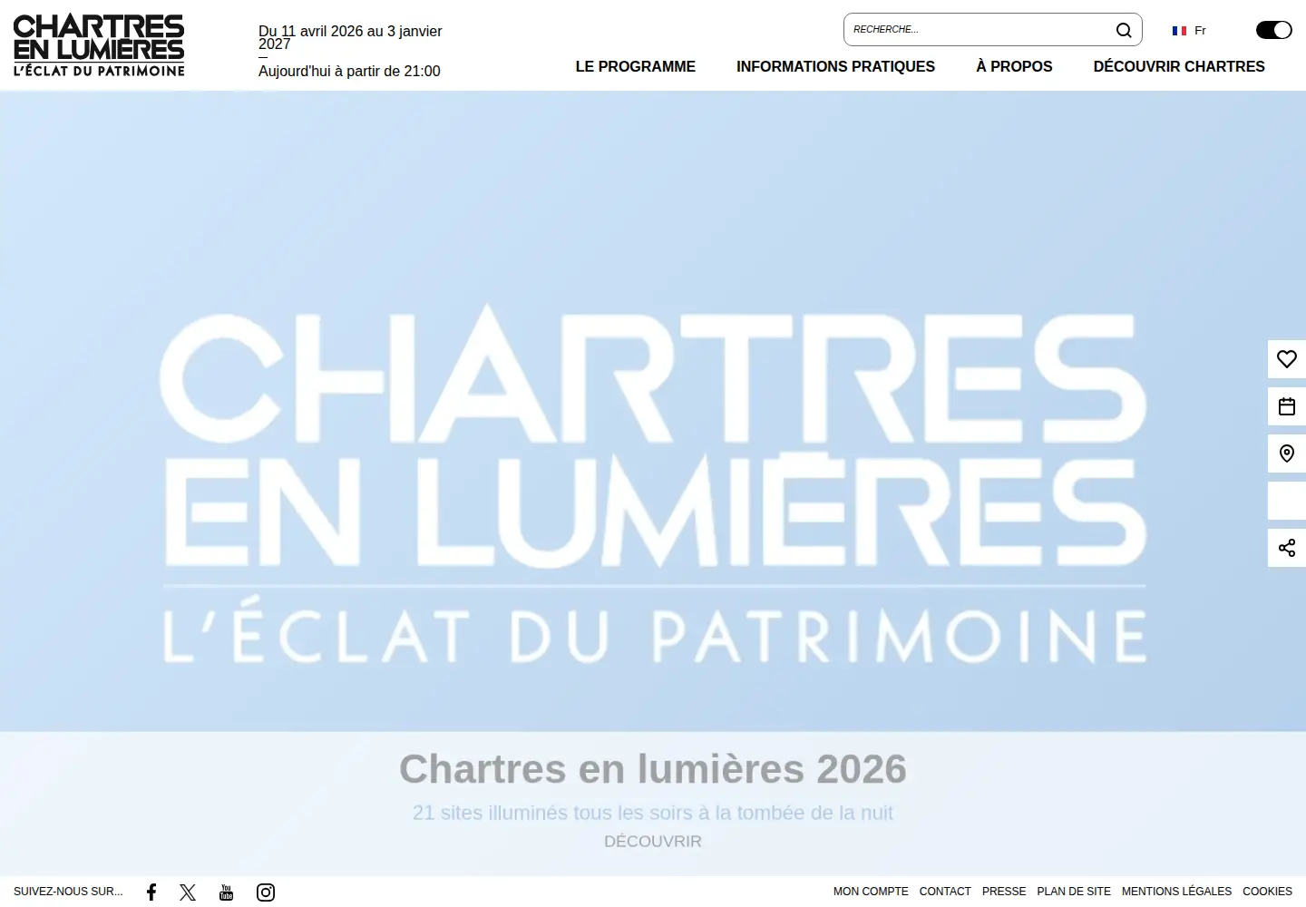 Screenshot of chartresenlumieres.com
