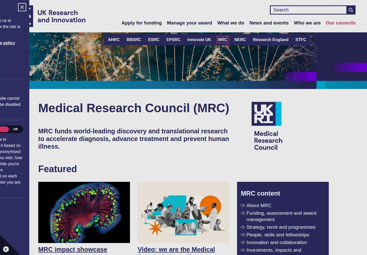 Screenshot of mrc.ac.uk