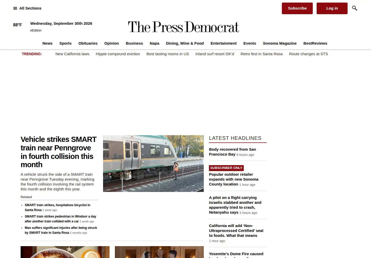 Screenshot of pressdemocrat.com