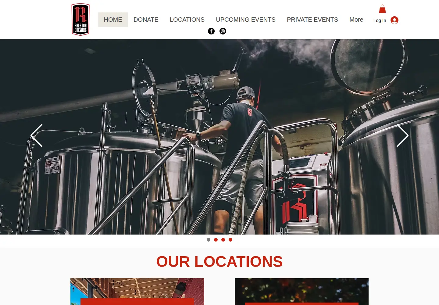 Captured homepage of raleighbrewing.com in the current scan