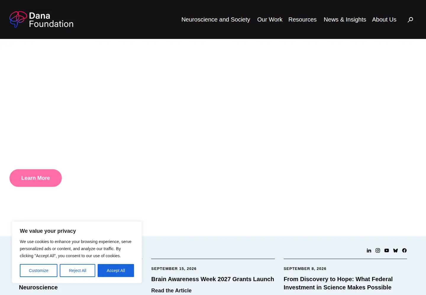 Screenshot of dana.org