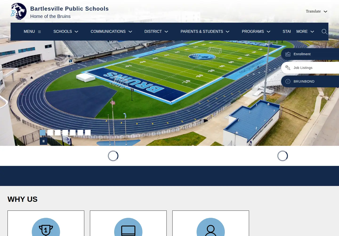 Captured homepage of bps-ok.org in the current scan