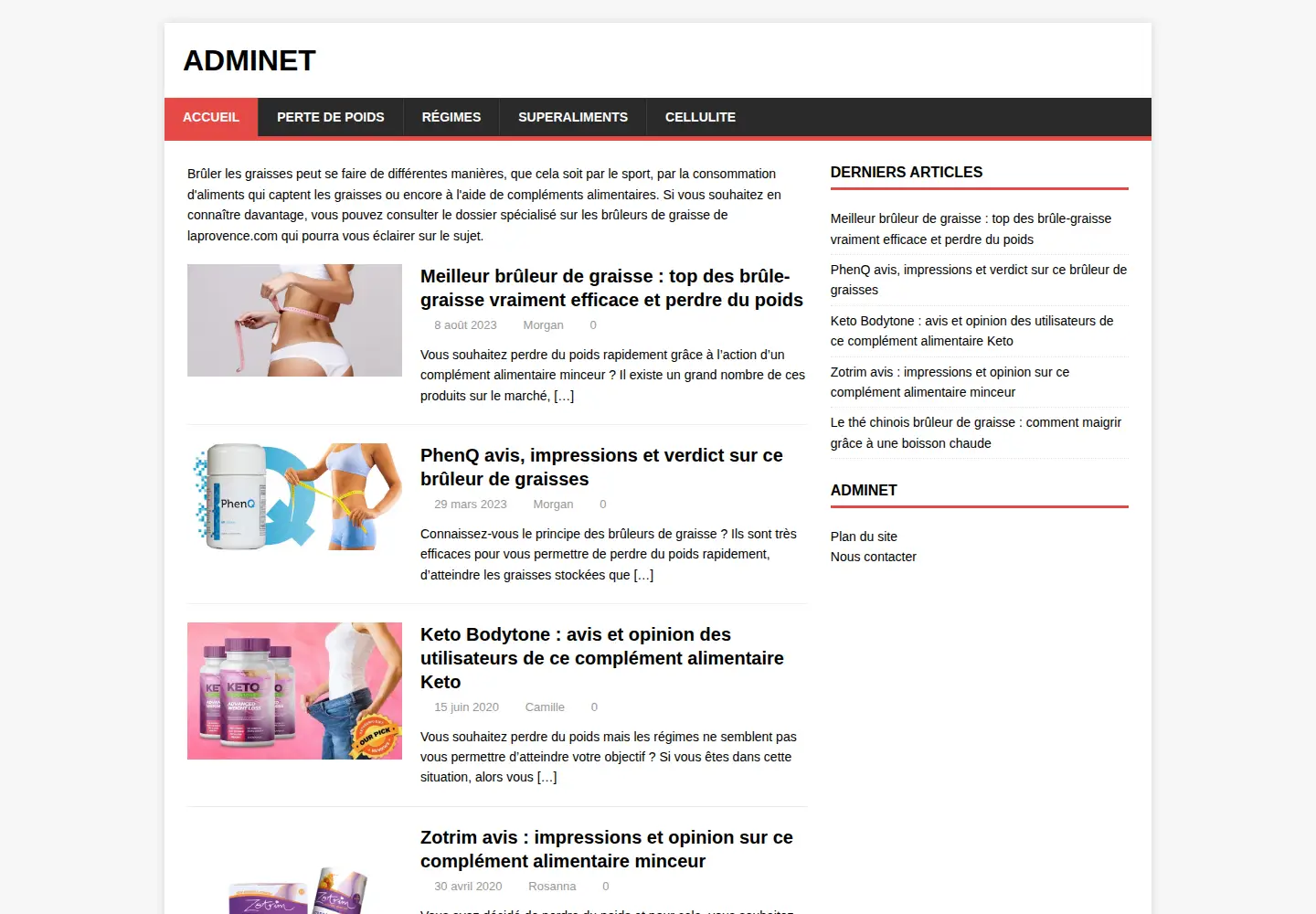 Screenshot of adminet.com