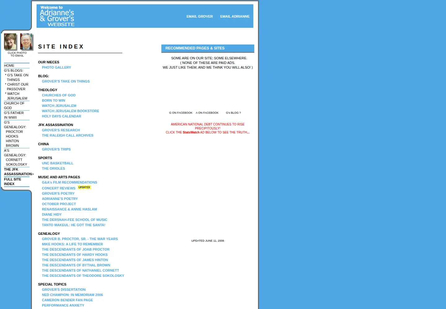 Captured homepage of groverproctor.us in the current scan