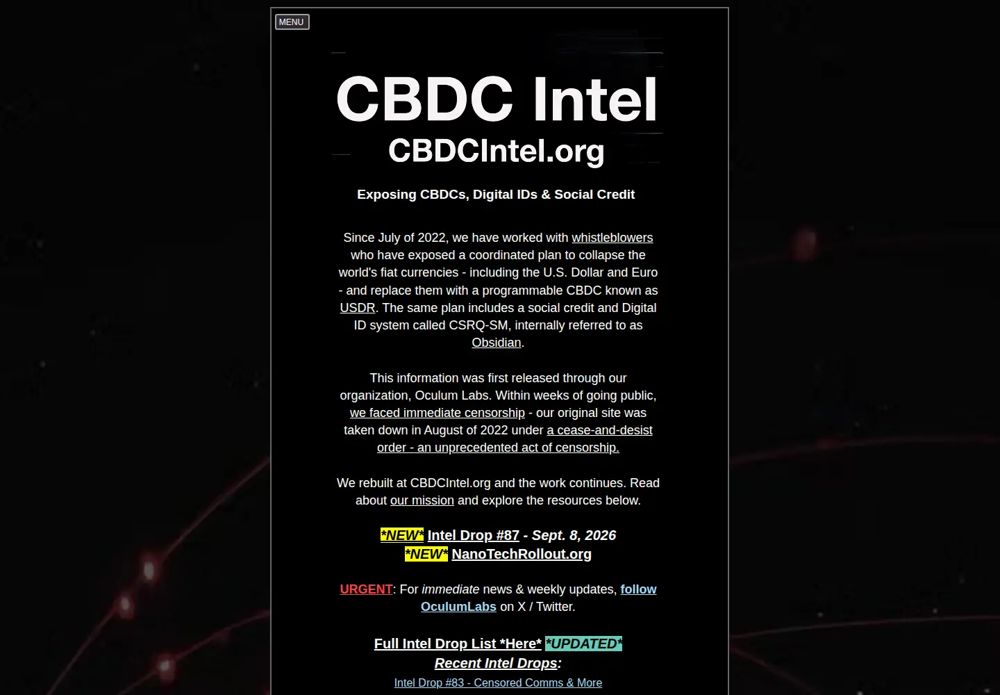 Screenshot of cbdcintel.org