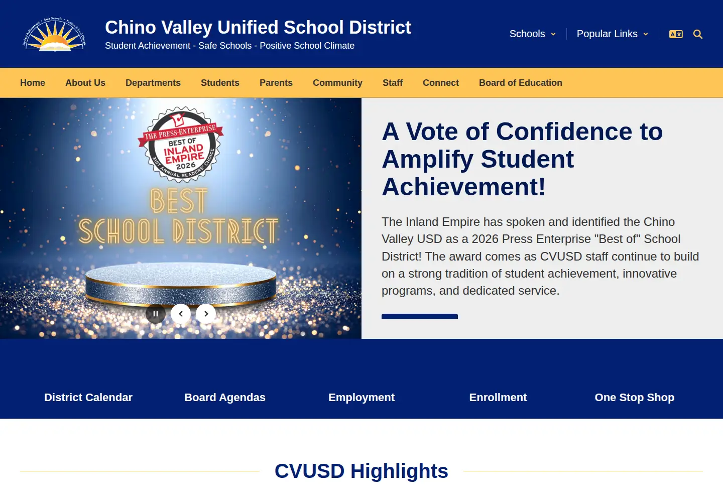 Captured homepage of chino.k12.ca.us in the current scan