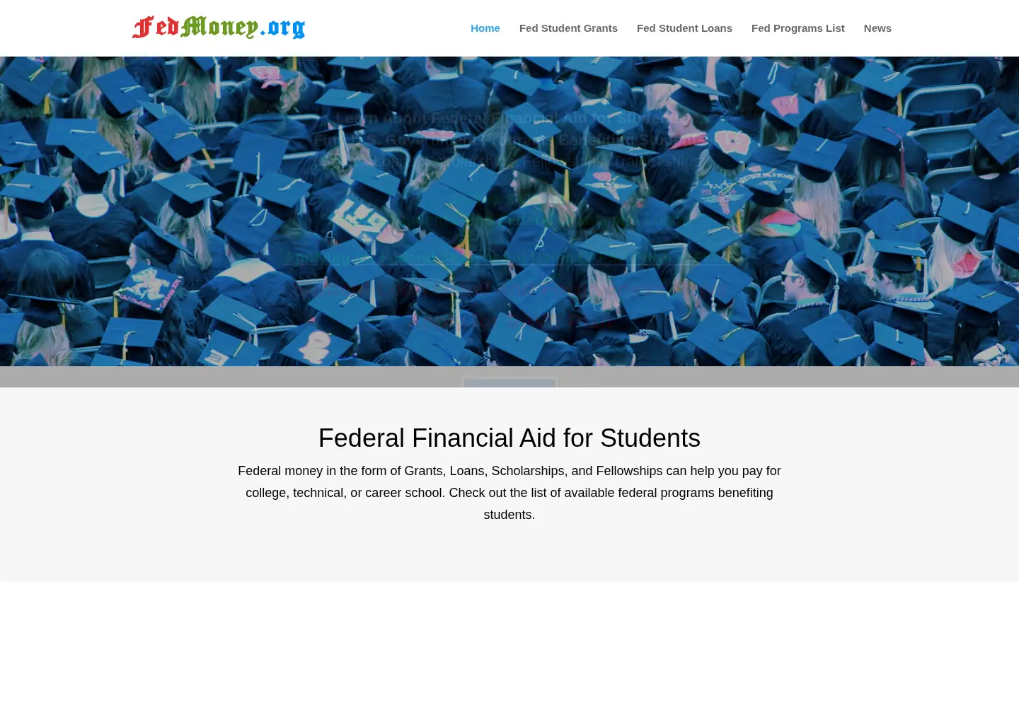 Captured homepage of fedmoney.org in the current scan