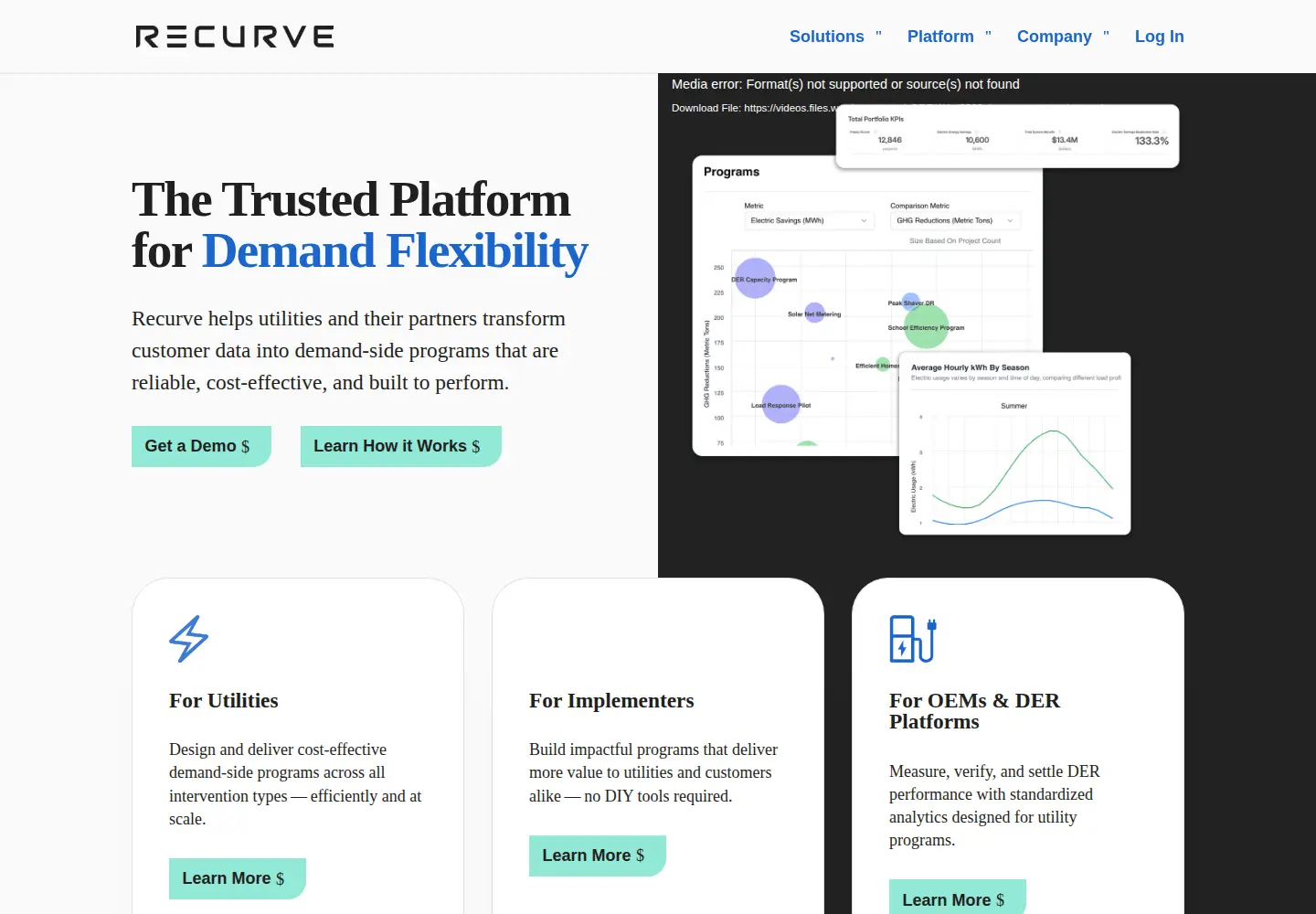 Captured homepage of recurve.com in the current scan