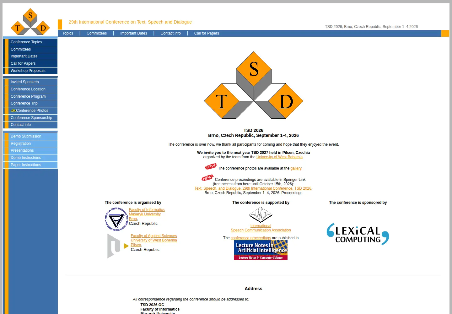 Screenshot of tsdconference.org
