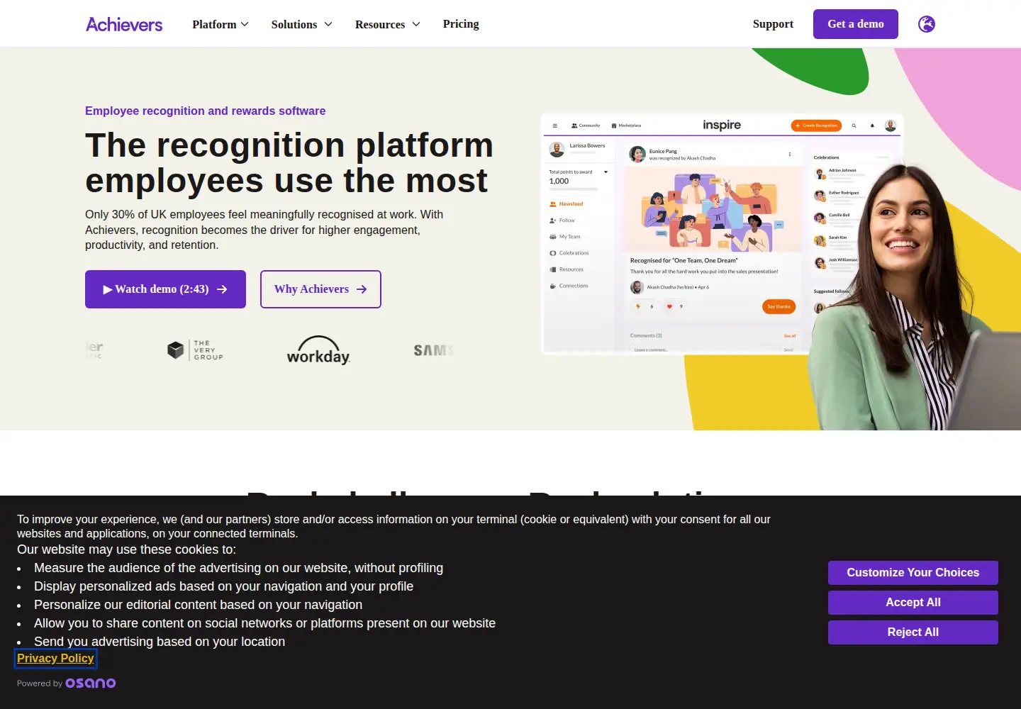 Screenshot of achievers.com