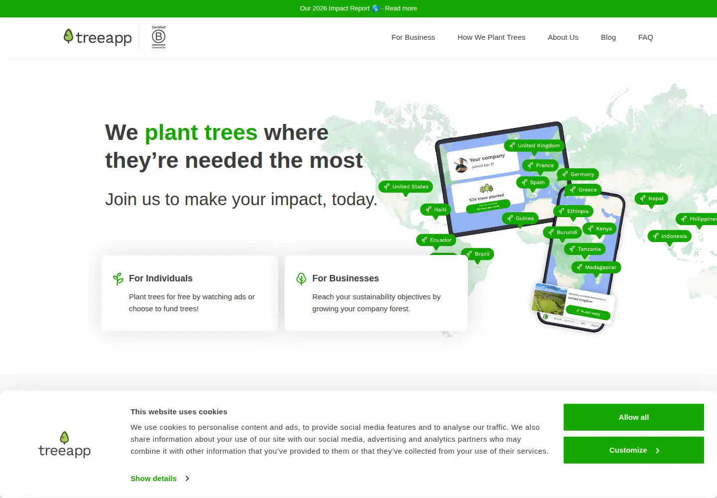 Screenshot of thetreeapp.org