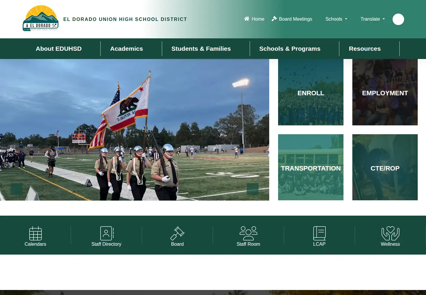Captured homepage of eduhsd.k12.ca.us in the current scan