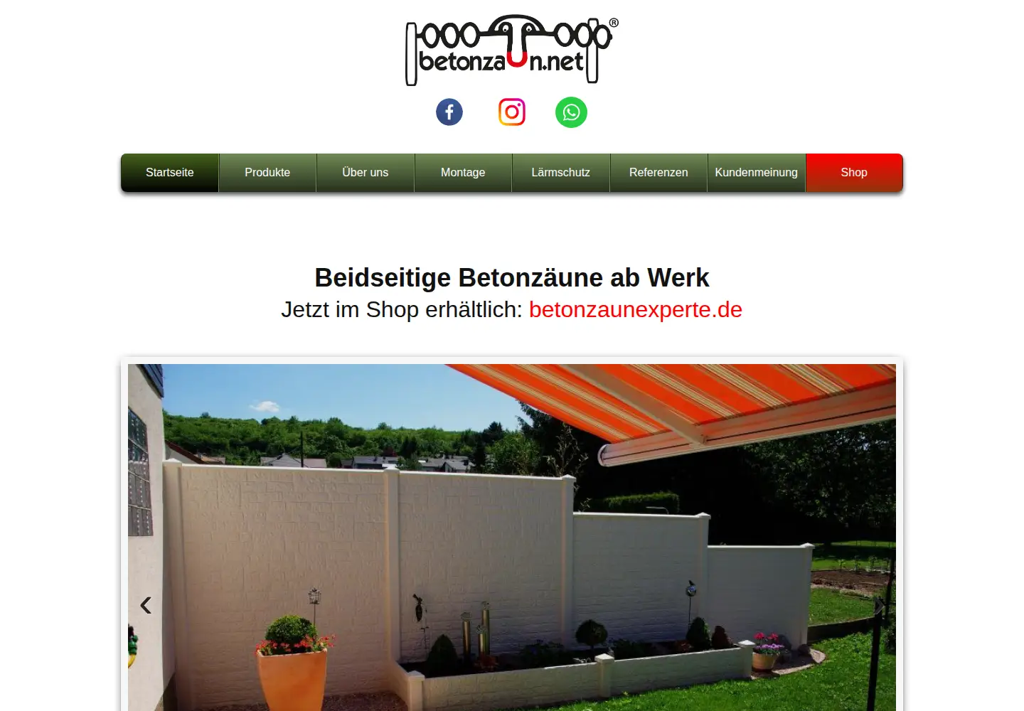 Screenshot of betonzaun.net