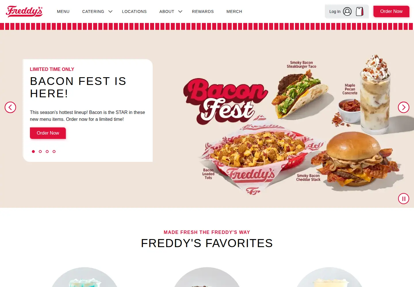 Screenshot of freddys.com