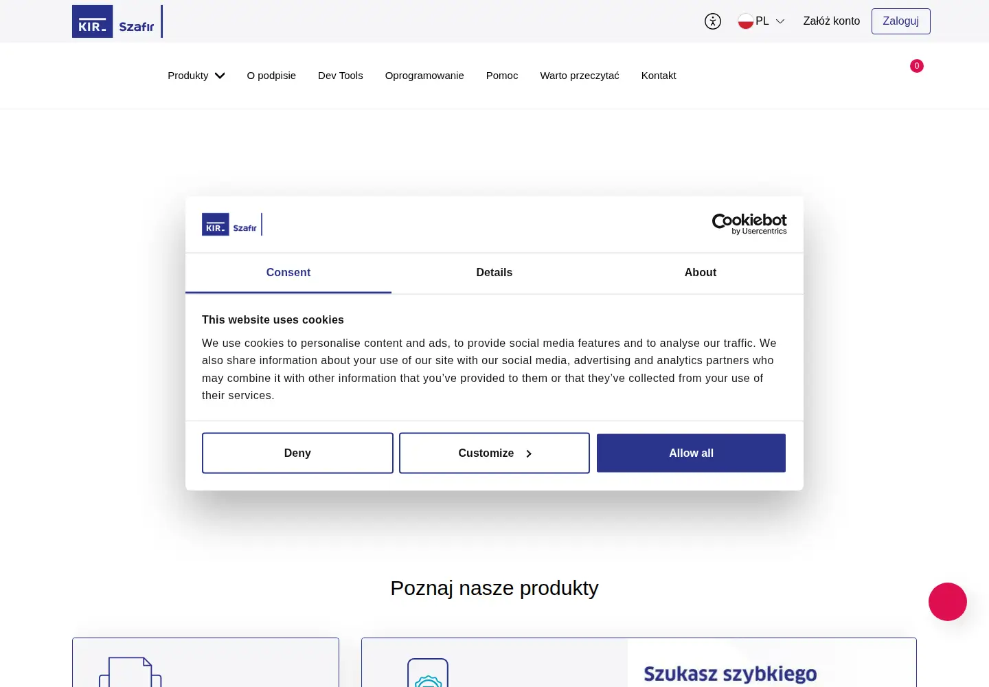 Captured homepage of elektronicznypodpis.pl in the current scan
