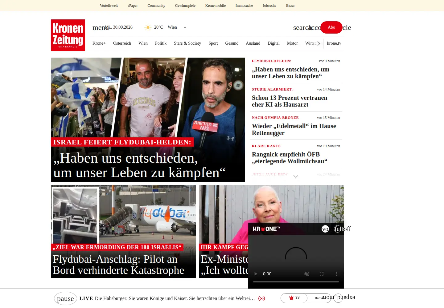 Screenshot of krone.at