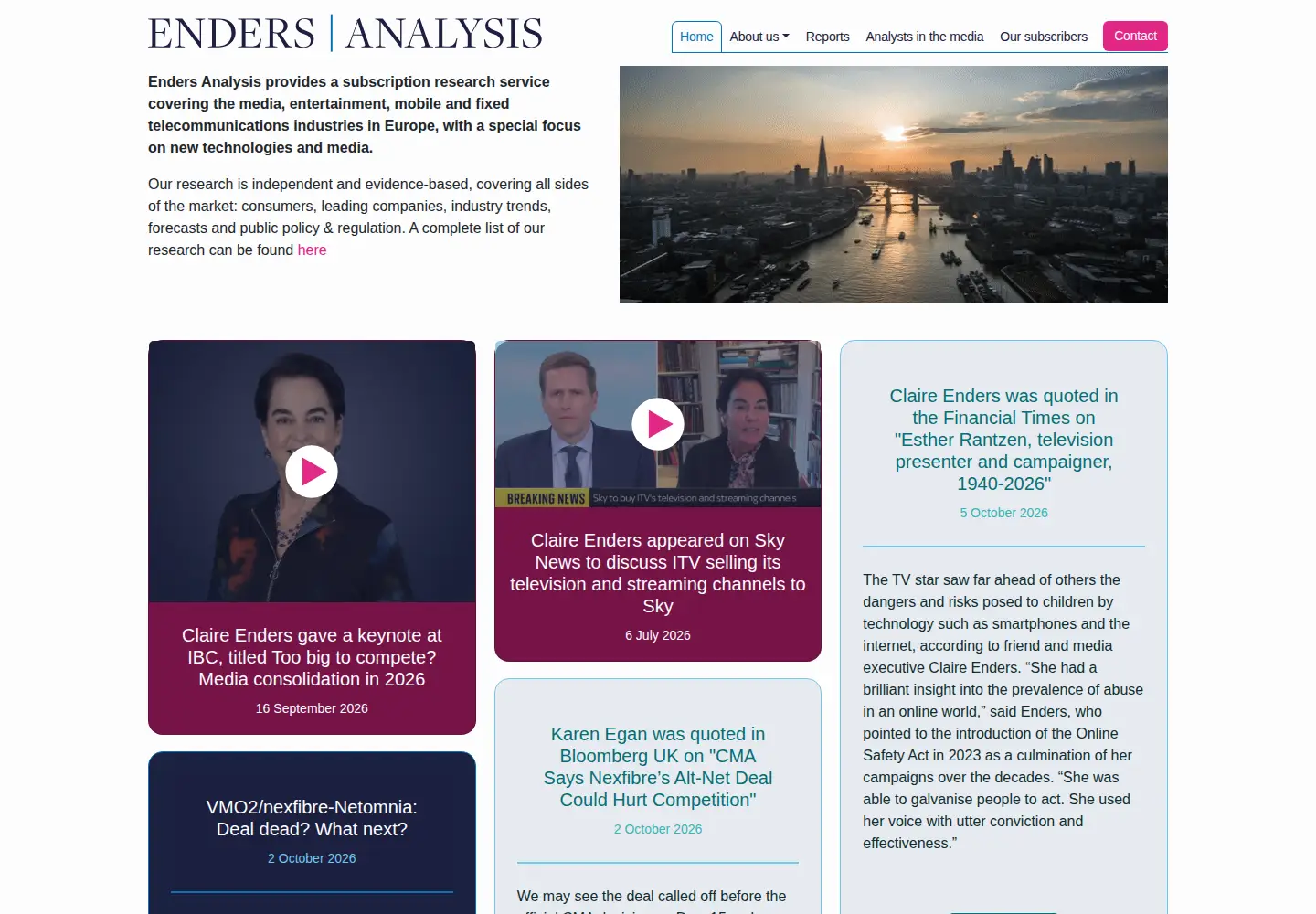 Screenshot of endersanalysis.com