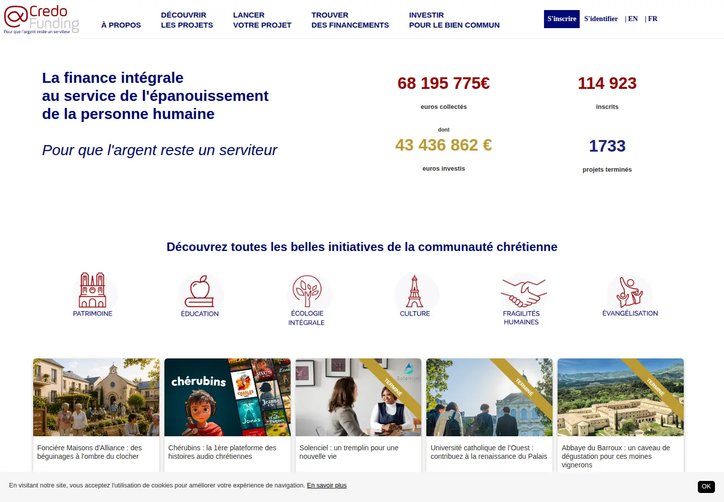 Captured homepage of credofunding.fr in the current scan