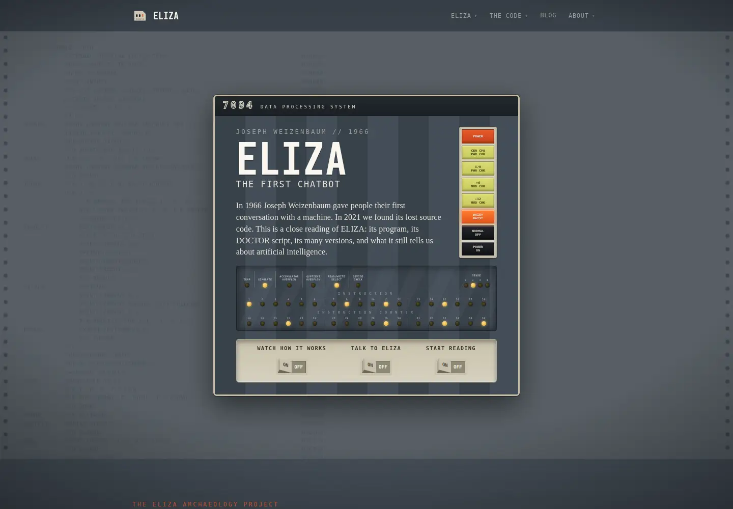 Captured homepage of findingeliza.org in the current scan