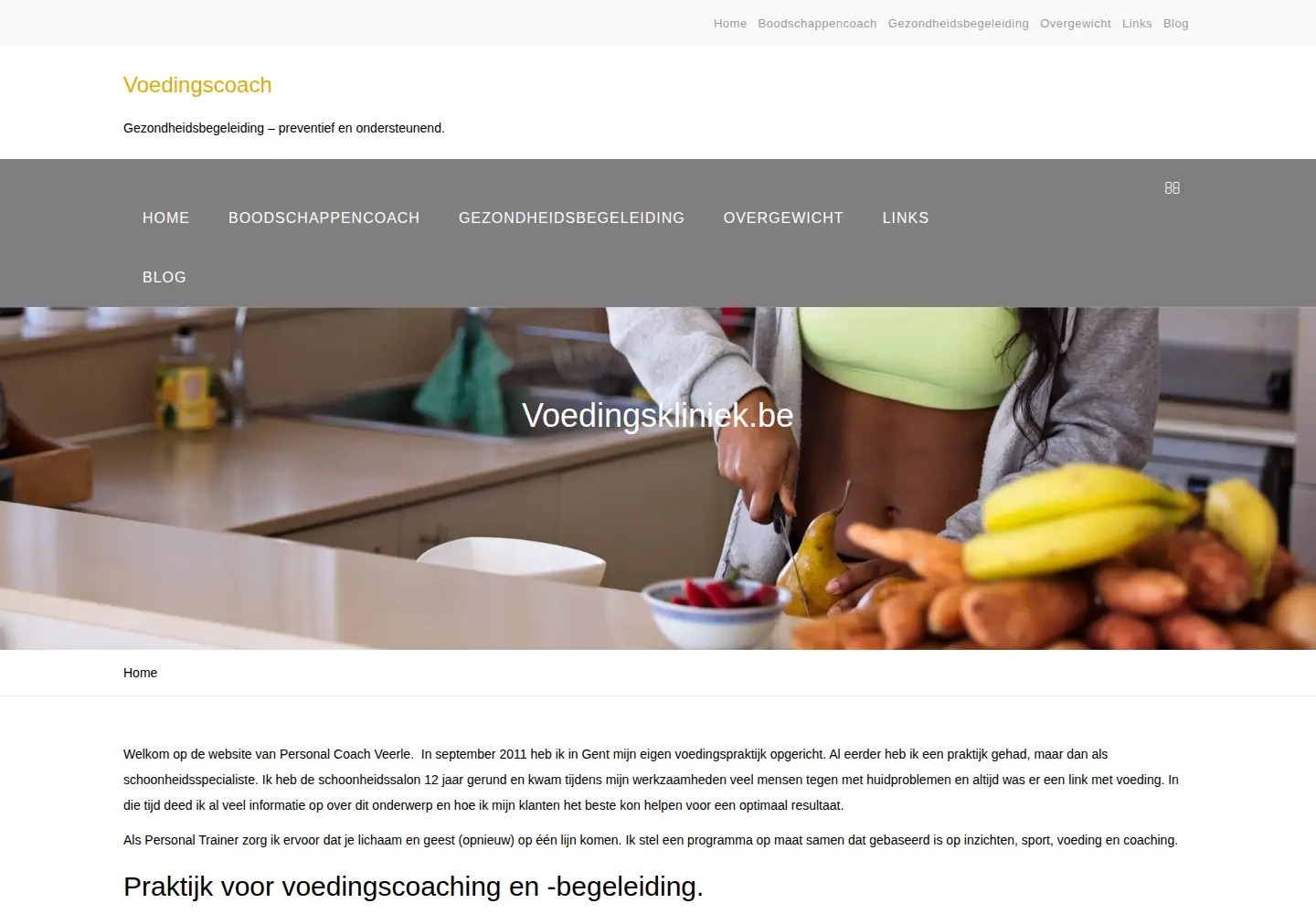 Screenshot of voedingskliniek.be