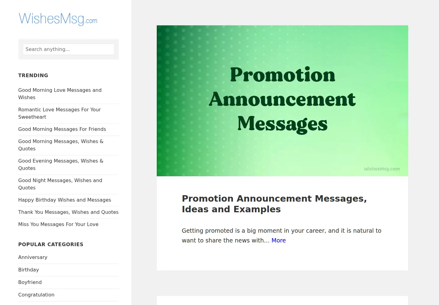 Screenshot of wishesmsg.com