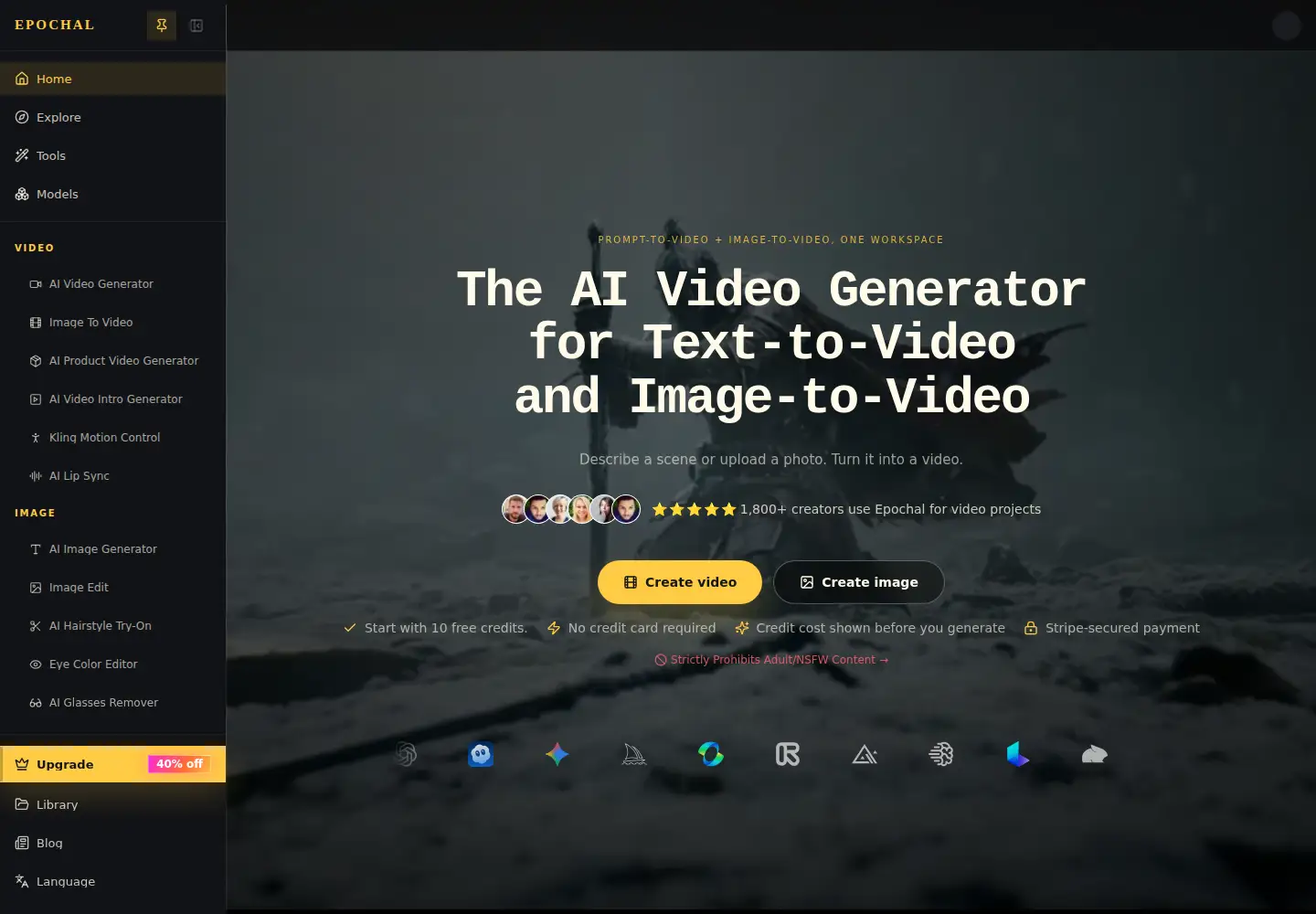 Screenshot of epochal.app