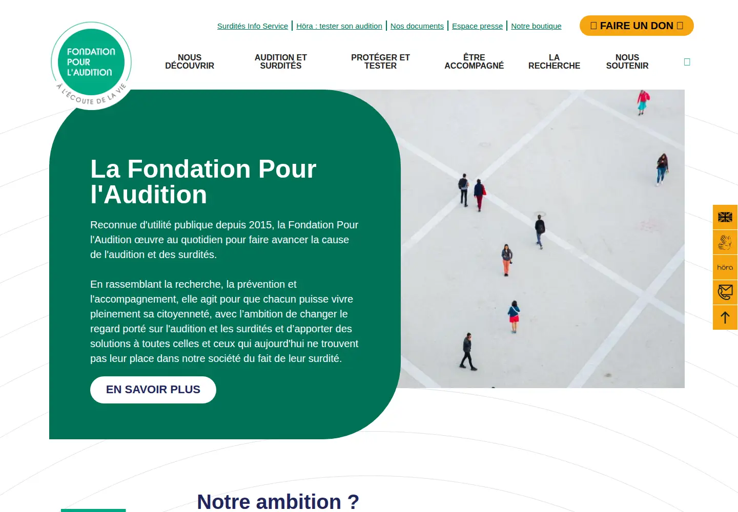 Screenshot of fondationpourlaudition.org