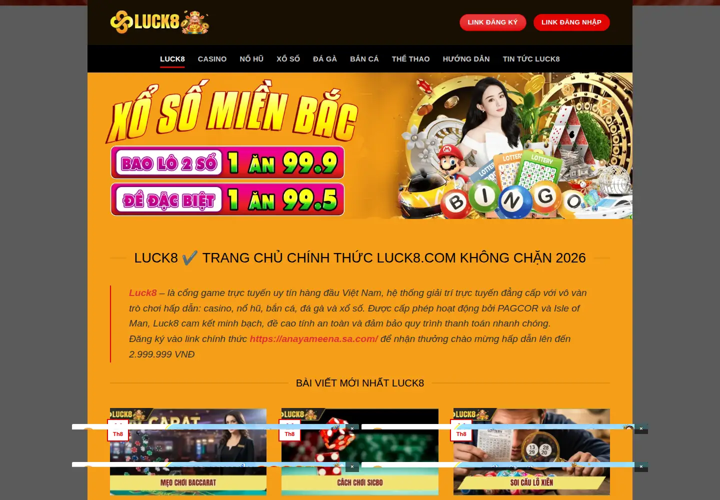Captured homepage of luck89.dev in the current scan