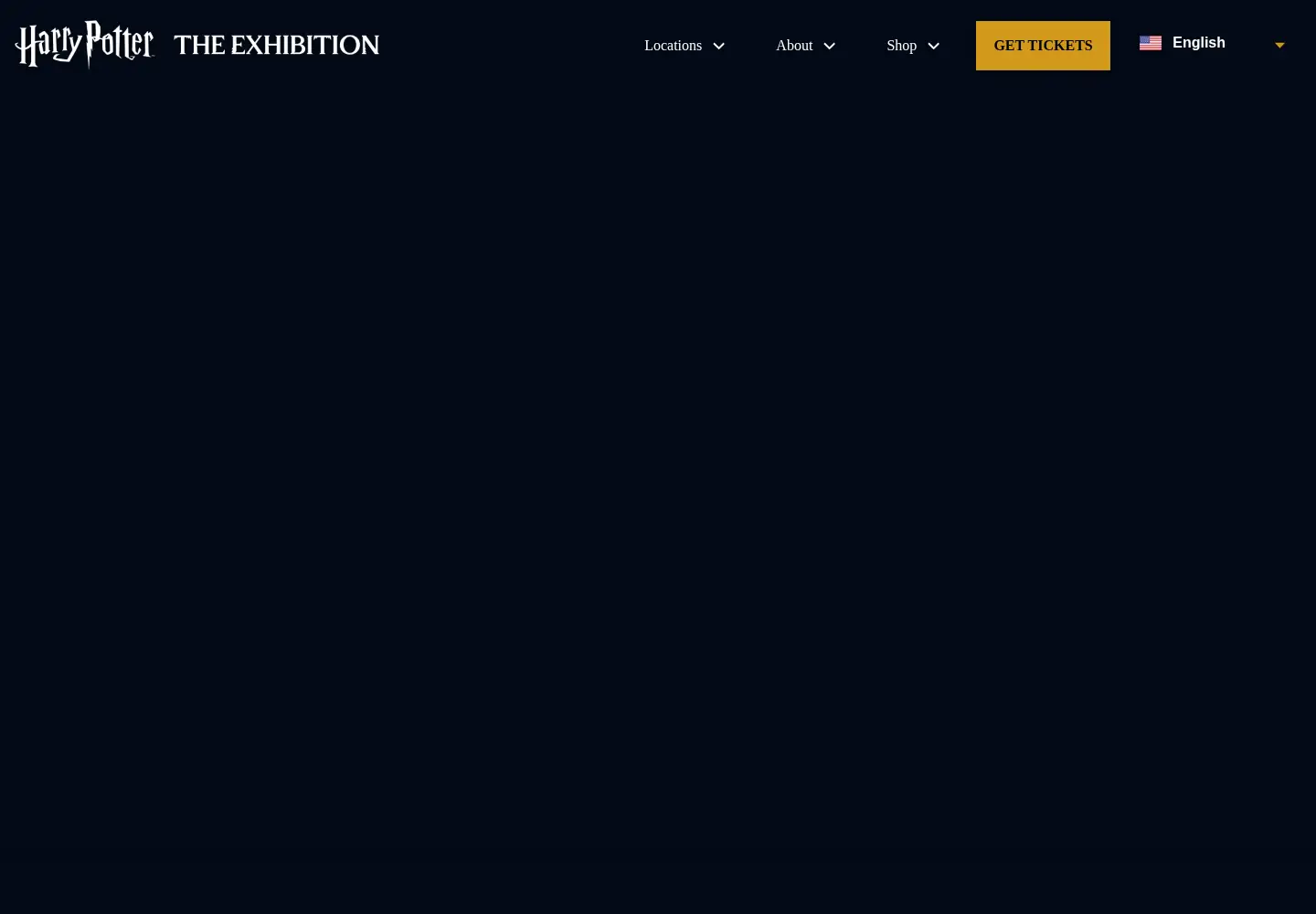 Screenshot of harrypotterexhibition.com