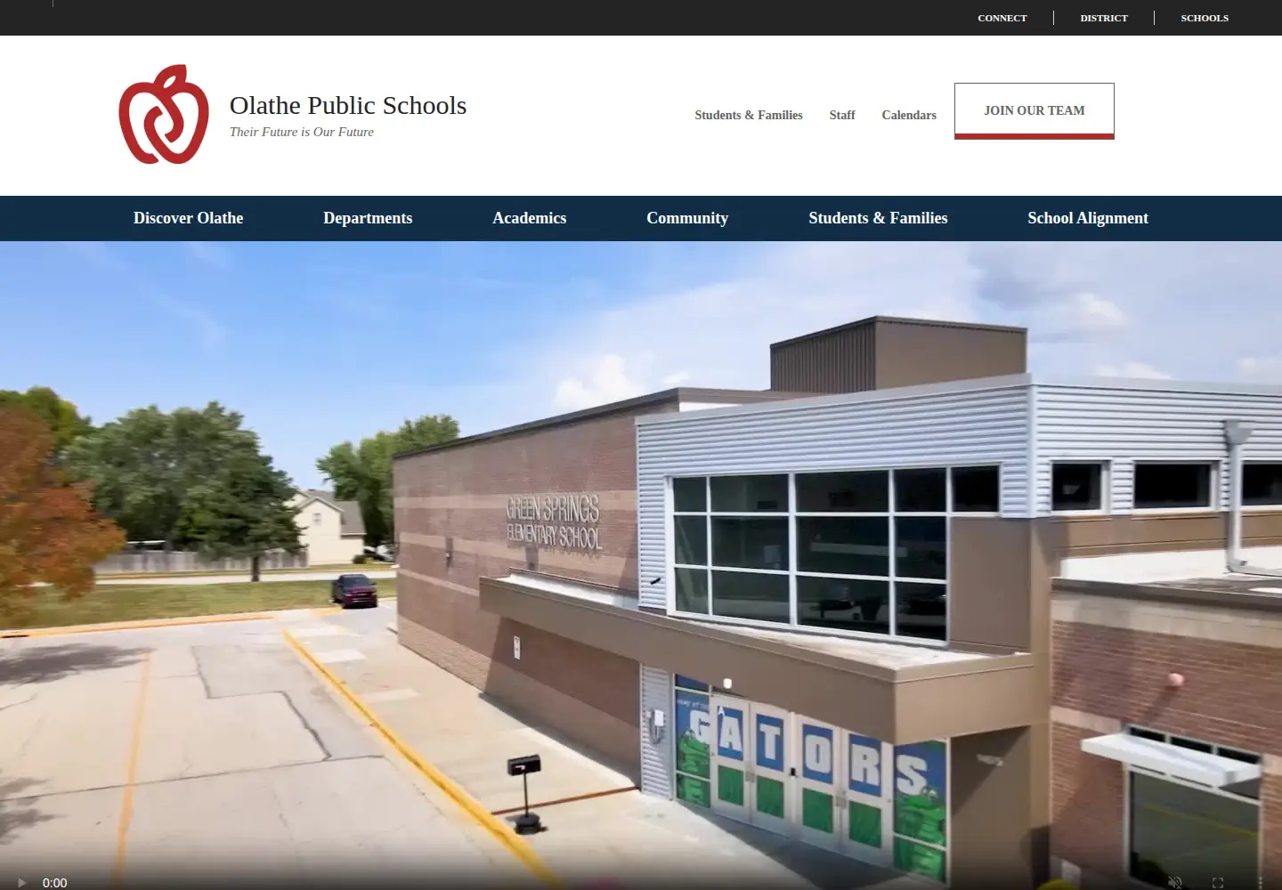 Captured homepage of olatheschools.org in the current scan