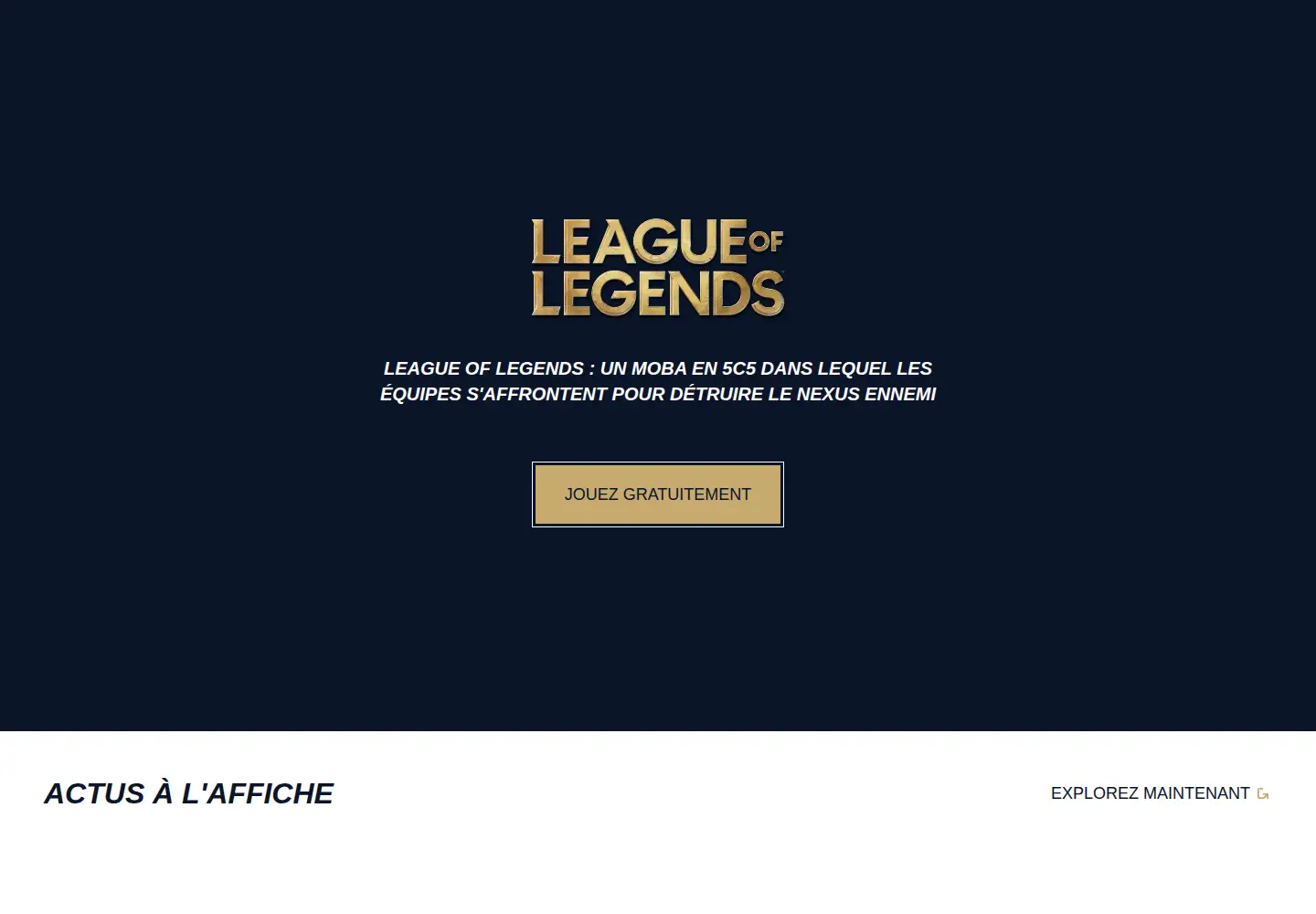 Captured homepage of leagueoflegends.com in the current scan