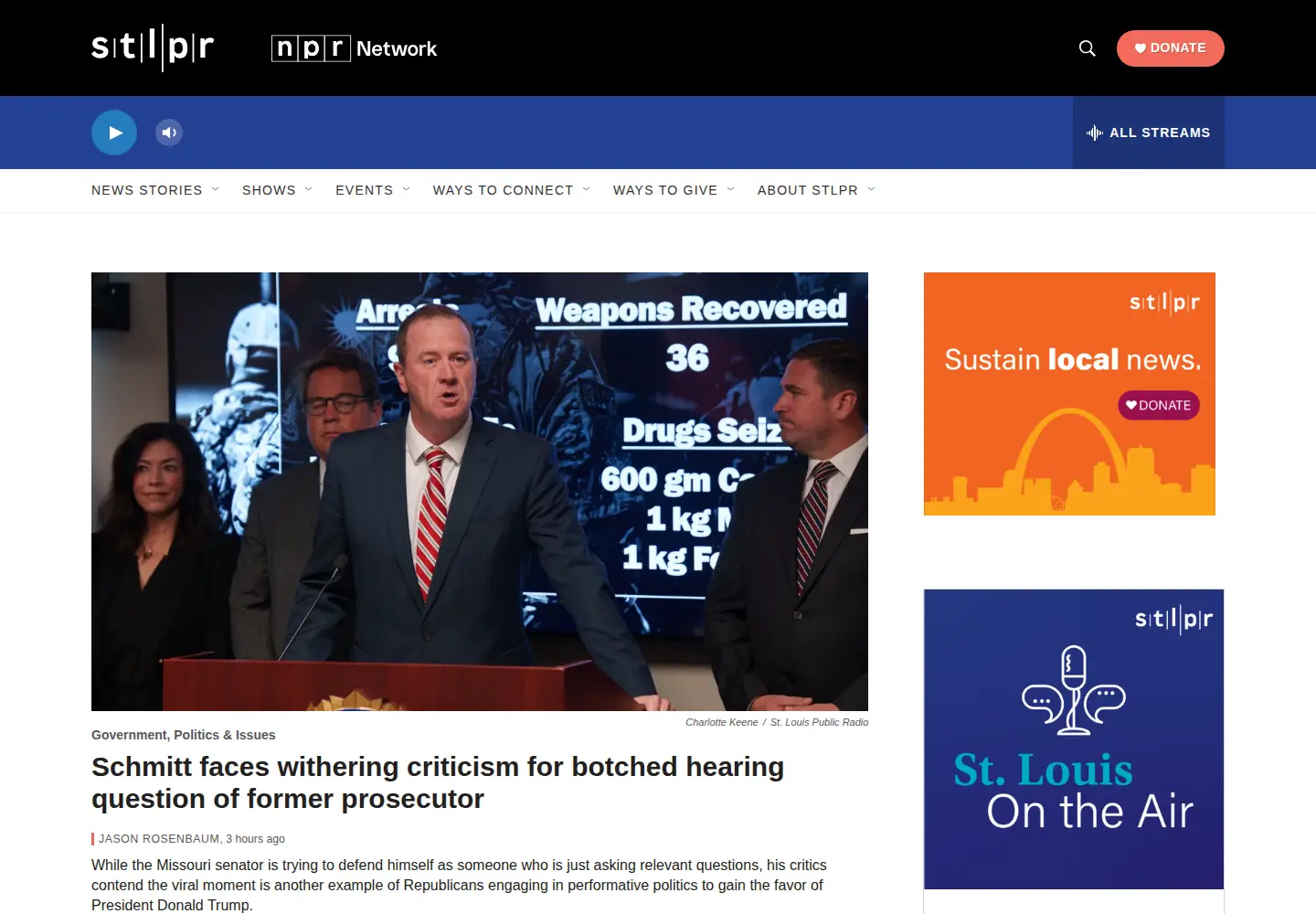 Screenshot of stlpublicradio.org