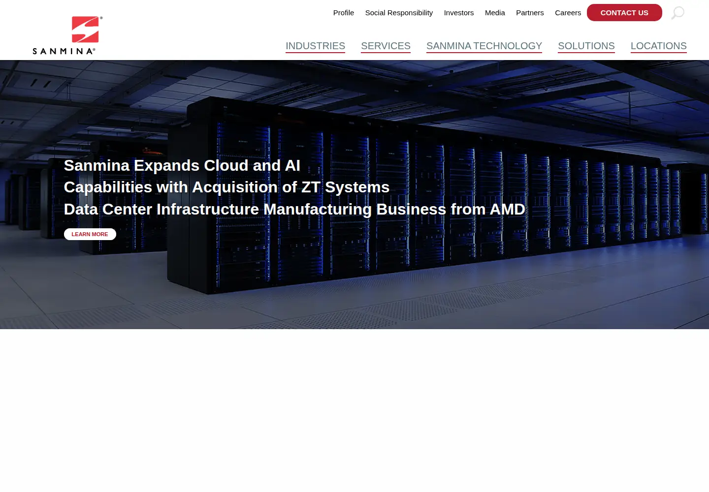 Screenshot of sanmina.com