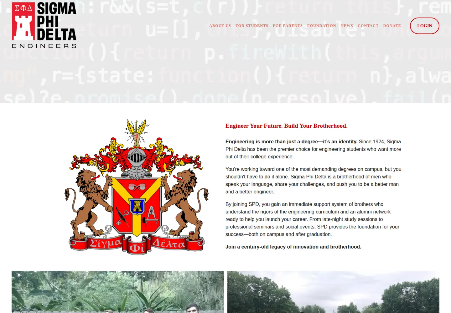 Captured homepage of sigmaphidelta.org in the current scan