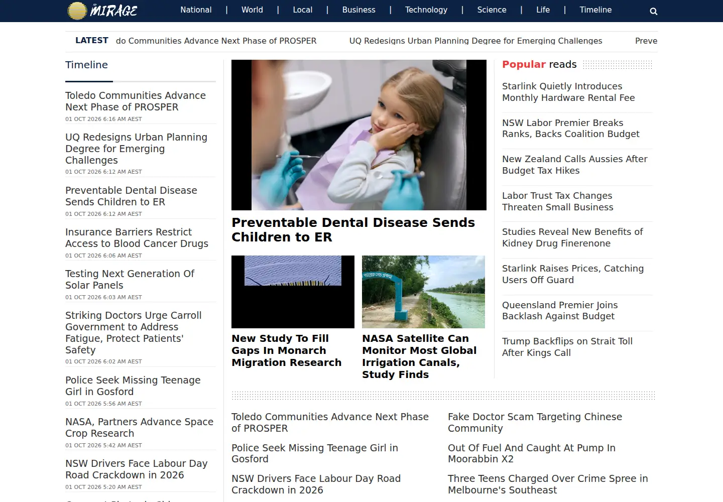Screenshot of miragenews.com