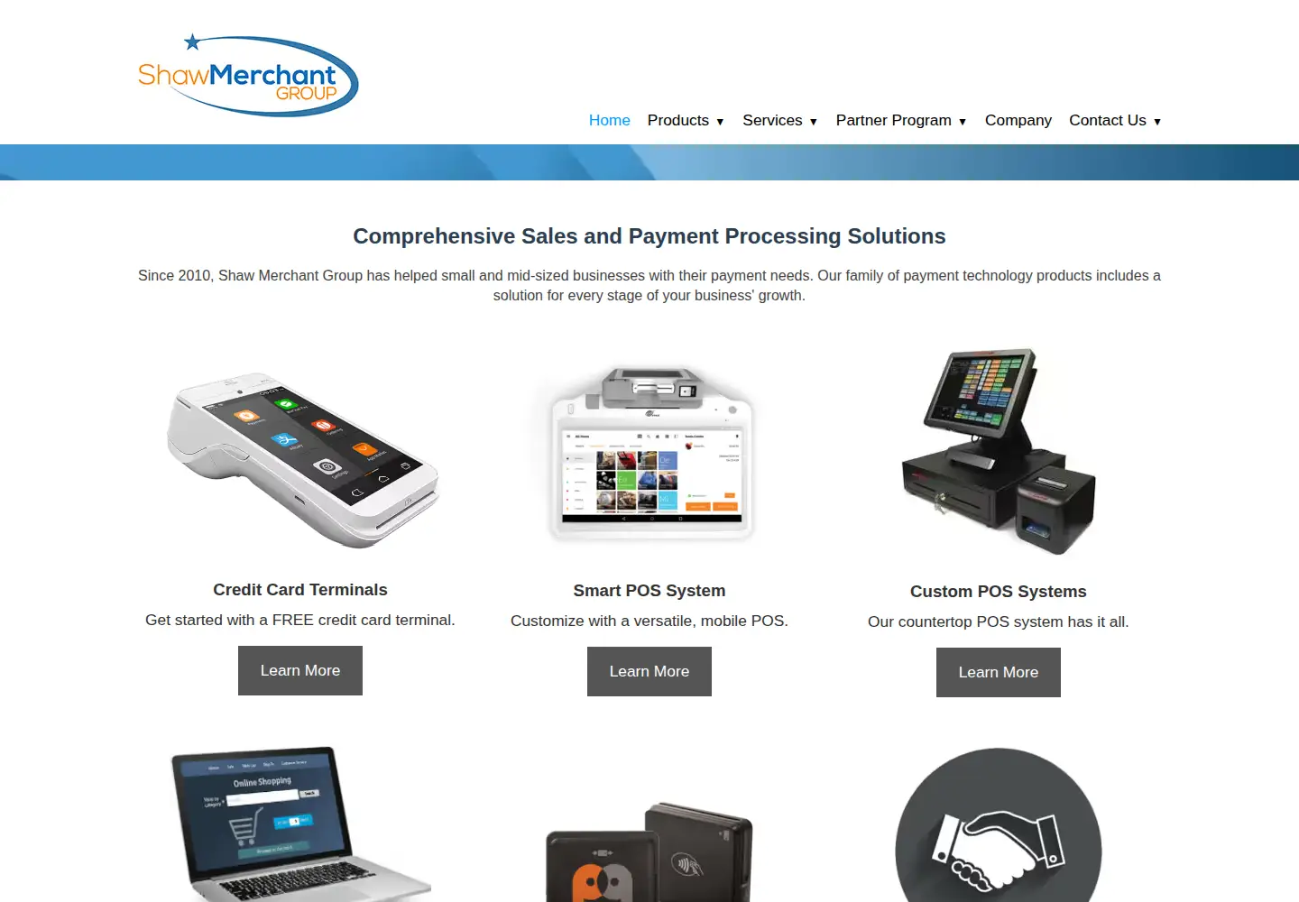 Screenshot of shawmerchantgroup.com