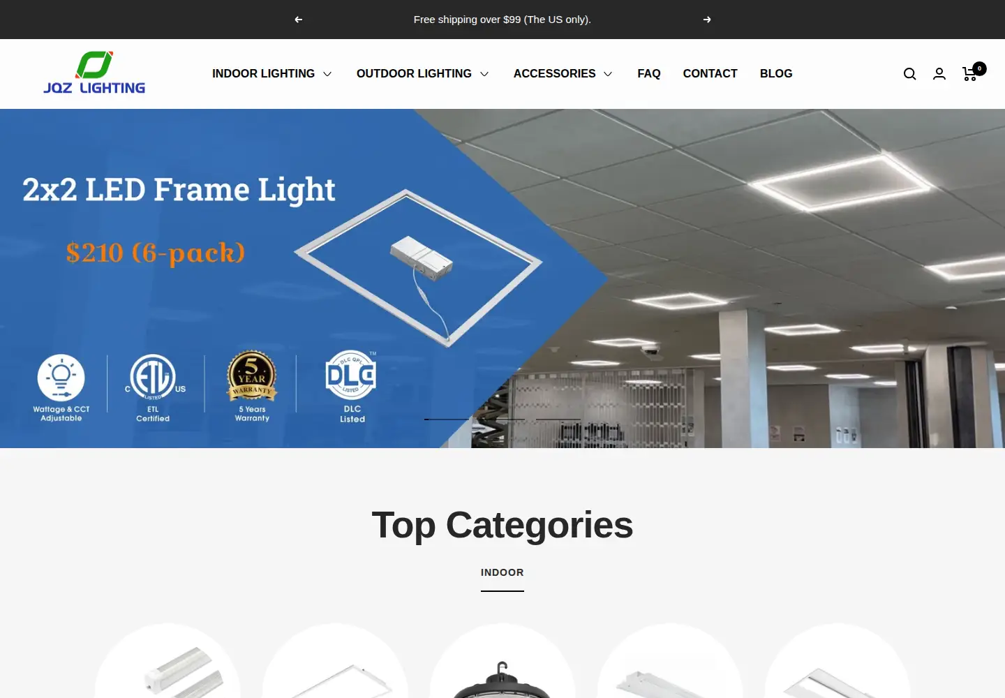 Screenshot of jqzlighting.com